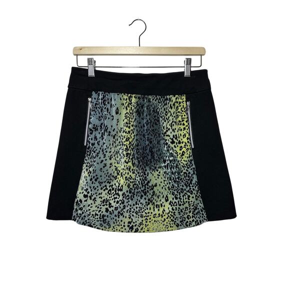 Jamie Sadock Green Leopard Print Crunchy Pull-On Golf Skort Size 10 L77906 - Picture 1 of 12